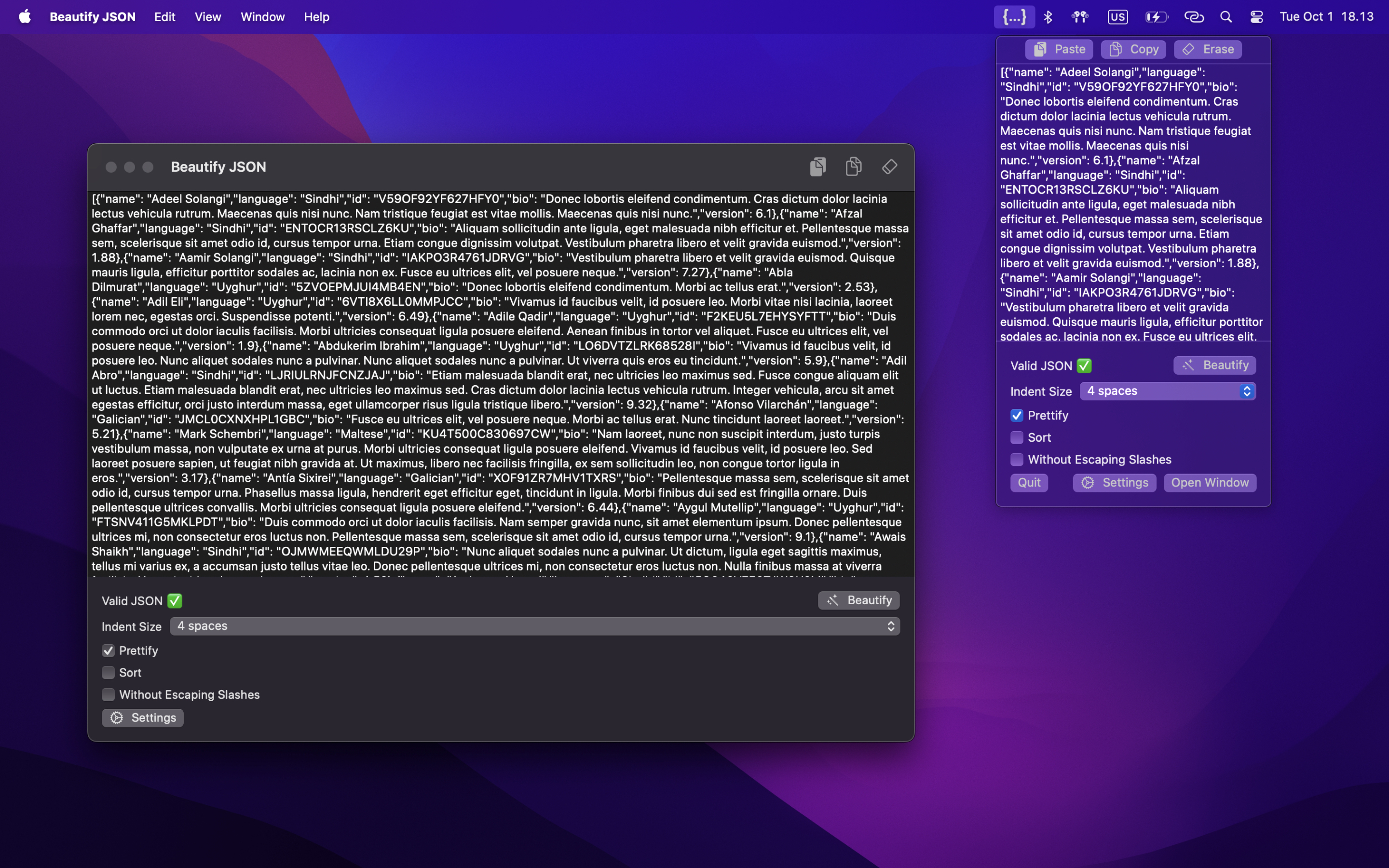 Beautify JSON Screenshot 1
